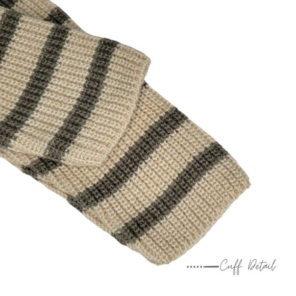 BEIGE/CREAM/GRAY STRIPPED TURTLENECK SWEATER FOR WOMEN - Picture 7 of 7
